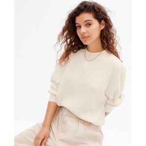 Chelsea & Theodore Beige Long Sleeve Crew Neck Sweater